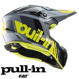 Casque PULL IN RACE Grey-Yellow flo