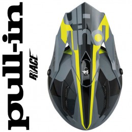 Casque PULL IN RACE Grey-Black-Yellow flo