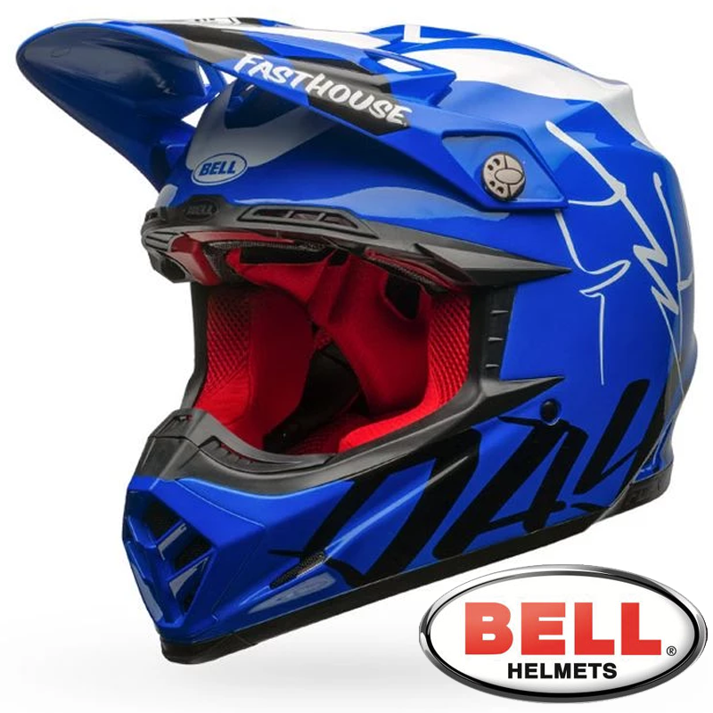 Casque BELL MOTO 9 Flex FASTHOUSE DID Blue-White
