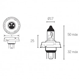 Ampoule phare OSRAM P45T 12V 45/40W