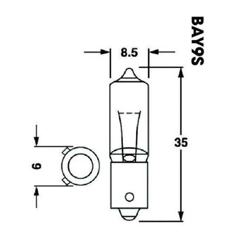 Ampoule plots décalés BA9S 12V/23W