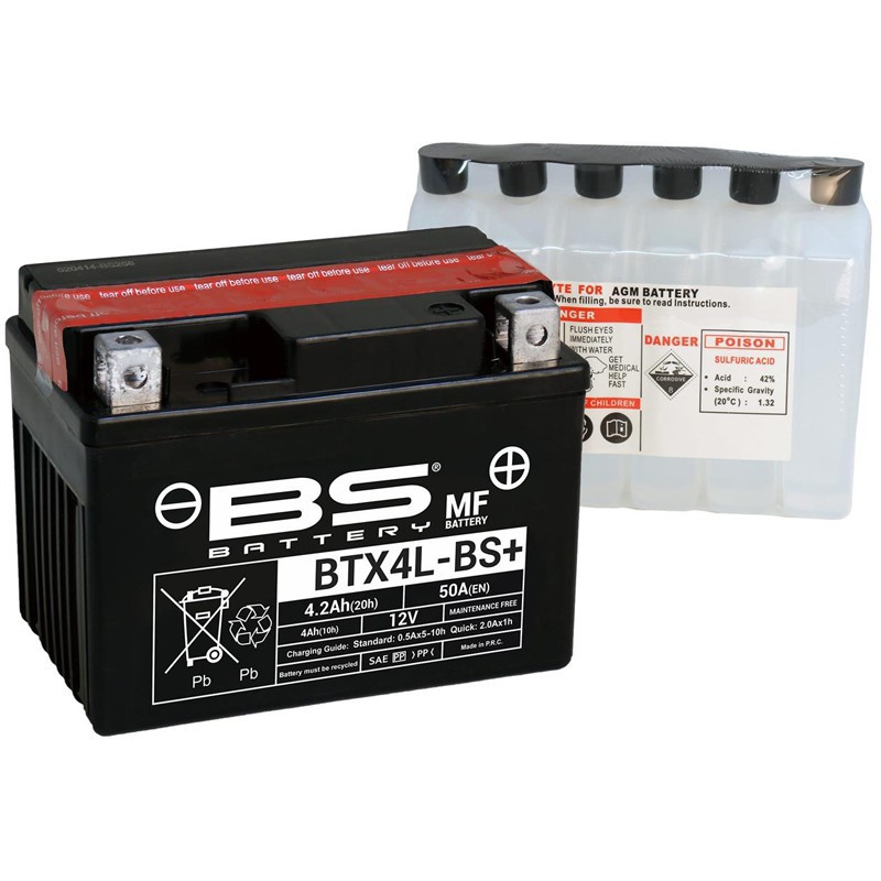 Batterie BS BTX4L-BS + pack acide