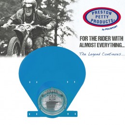 Plaque phare PRESTON PETTY bleu bultaco