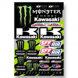 Planche stickers Team Monster energy KAWASAKI