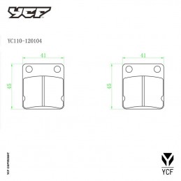Plaquettes de frein arrière simple piston YCF