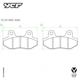 Plaquettes de frein arrière double piston YCF
