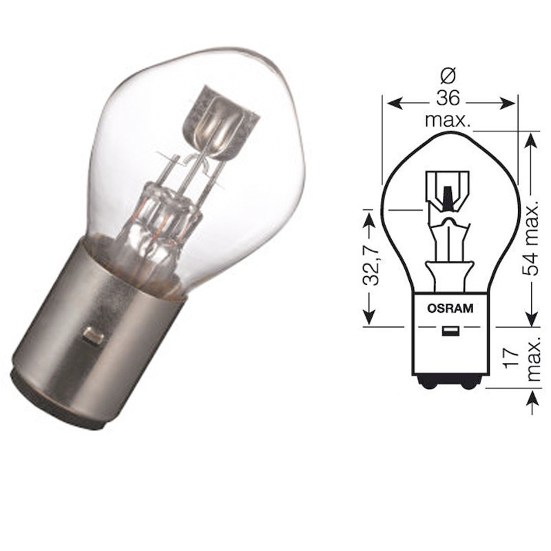 lampe - ampoule projecteur en 12 volts 45 / 40 watts modele ba20d