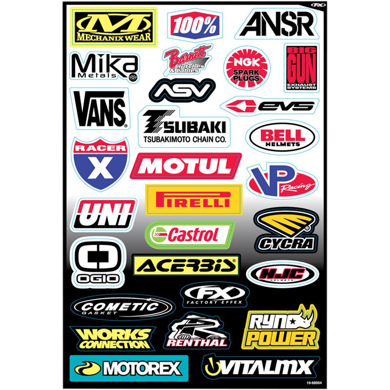 Planche de stickers FX MX micro logos