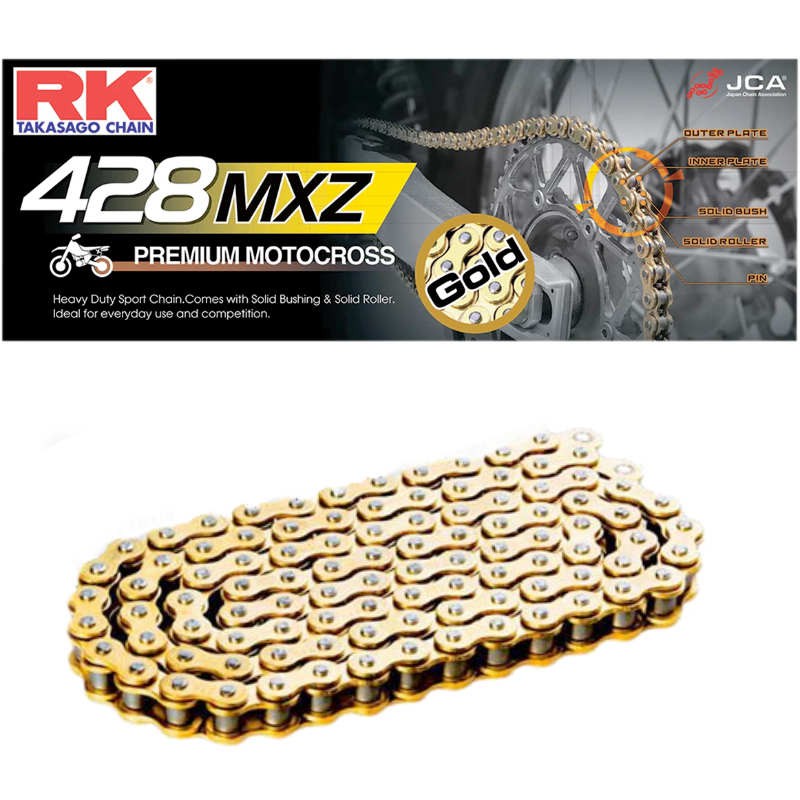 Chaine ultra renforcée RK 428 MXZ Gold