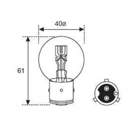 Ampoule BA21D 12V 40/45W