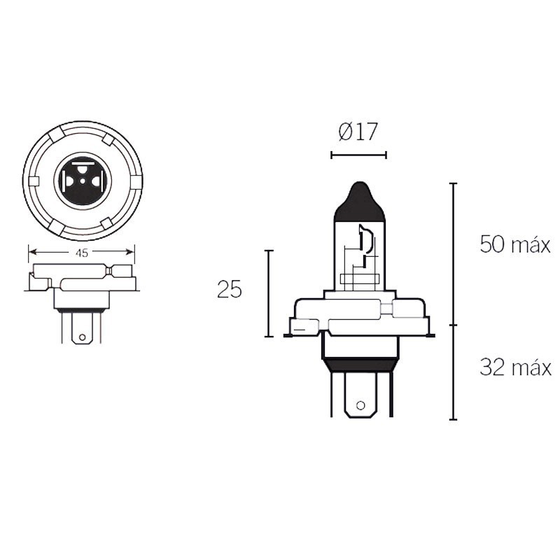 Ampoule P45T 12V 45/40W