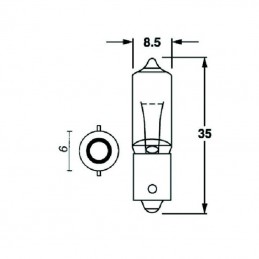 Ampoule plots centrés BA9S 12V/23W orange