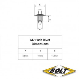 Rivet plastique 7x10mm