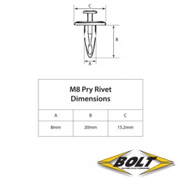 Rivet plastique 8x20mm