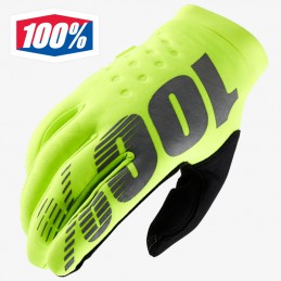 Gants 100% BRISKER Jaune fluo