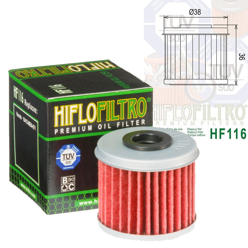 Filtre à huile HIFLOFILTRO HF116 Filtre à huile HIFLOFILTRO HF116