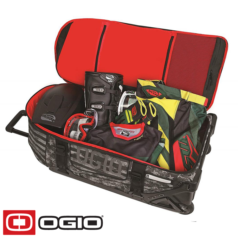 OGIO Sac De Voyage Pour équipement Moto Trucker 110L Avec Roues Et Poignée, Gris ; Noir, Taglia Unica, Casual