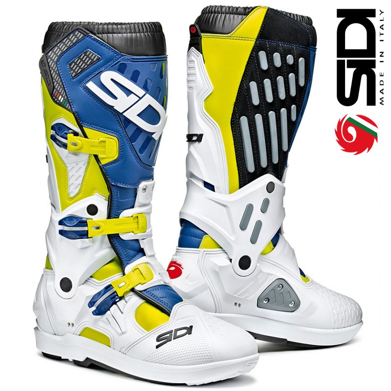 Bottes SIDI ATOJO SRS White-Yellow-Blue