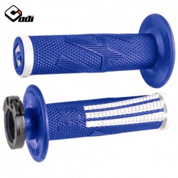 Poignées lock-on ODI Emig Pro blue-white