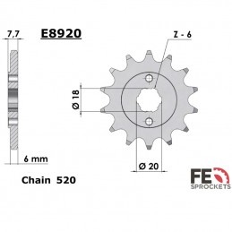 Pignon FE-SPROCKETS HONDA 125 CRM