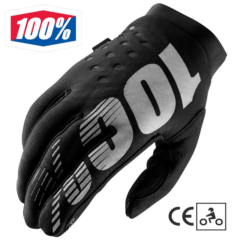 Gants homologués 100% BRISKER Noir