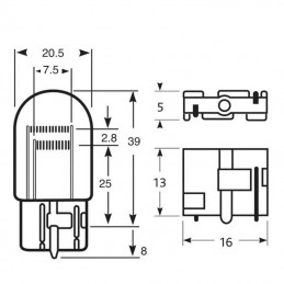 Ampoule W3X16Q 12V 21/5W