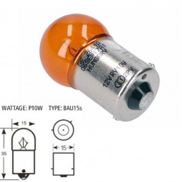 Ampoule BAU15S 12V-10W Orange