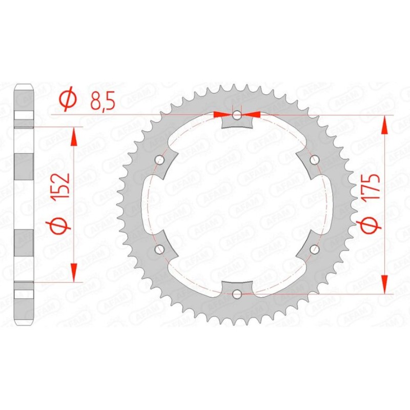 Couronne acier YAMAHA 125 DT Couronne acier YAMAHA 125 DT