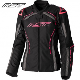 Blouson femme RST S-1 Noir-Rose fluo