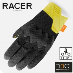 Gants moto RACER ROCA-3 Noir-jaune