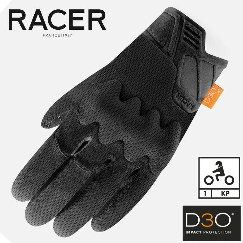 Gants moto RACER ROCA-3 Noir