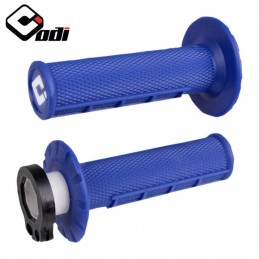 Poignées lock-on ODI MX V2 Half-Waffle blue