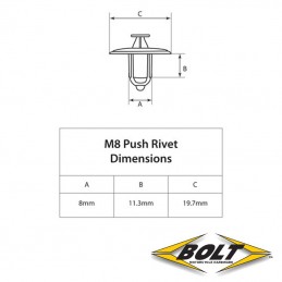 Rivet plastique 8x11,3mm