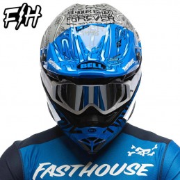 Casque BELL MOTO-10 FASTHOUSE DID Bleu-Gris