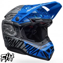 Casque BELL MOTO-10 FASTHOUSE DID Bleu-Gris