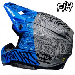 Casque BELL MOTO-10 FASTHOUSE DID Bleu-Gris
