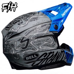 Casque BELL MOTO-10 FASTHOUSE DID Bleu-Gris