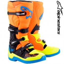 Bottes ALPINESTARS TECH 5 Orange-Blue-Yellow