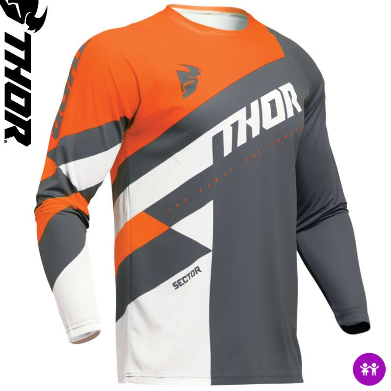 Maillot enfant THOR SECTOR Checker gray-orange