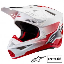 Casque ALPINESTARS S-M10 UNITE White red ECE 22-06