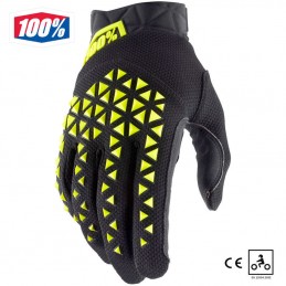 Gants homologués 100% AIRMATIC Jaune fluo