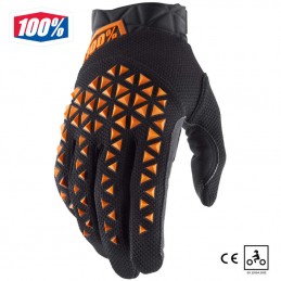 Gants homologués 100% AIRMATIC Orange fluo
