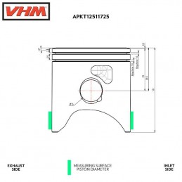 Kit piston 12° VHM KTM 125 SX
