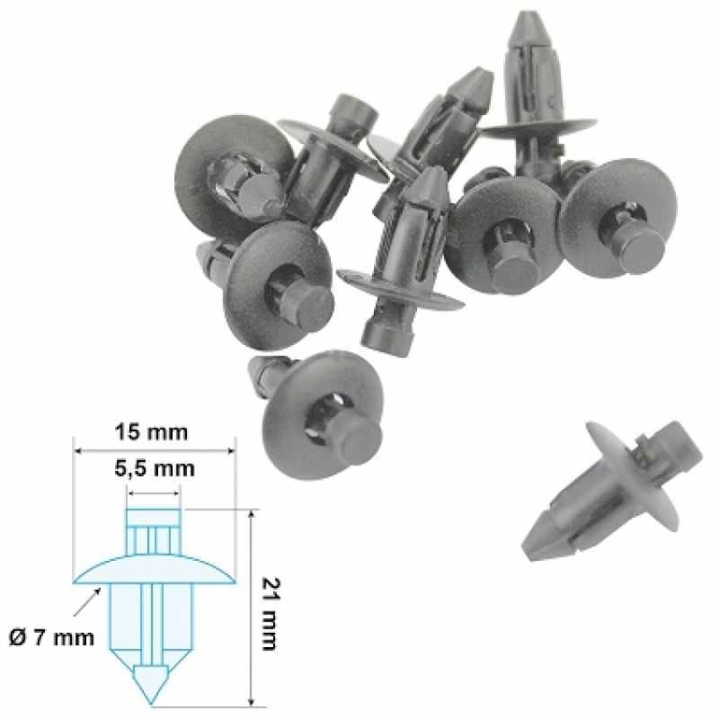 Rivet plastique 7x9mm