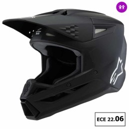 Casque enfant ALPINESTARS S-M3 Solid Noir Matt