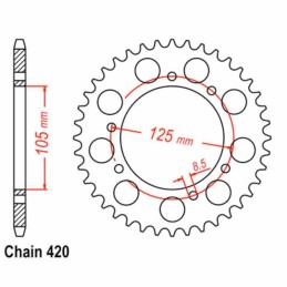 Couronne acier standard DERBI