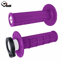 Poignées lock-on ODI MX V2 Half-Waffle violet