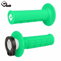 Poignées lock-on ODI MX V2 Half-Waffle vert fluo