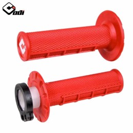 Poignées lock-on ODI MX V2 Half-Waffle rouge