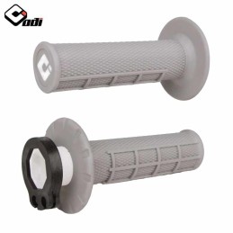 Poignées lock-on ODI MX V2 Half-Waffle gris